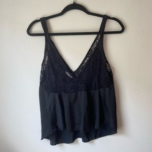 Free People Black Lace Tank Top